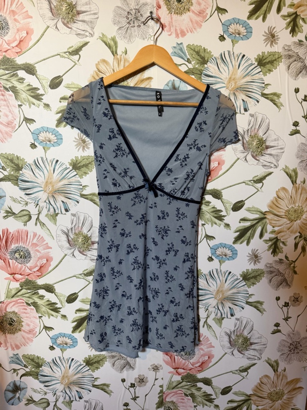 Motel Blue Floral Mini Dress – Size XS